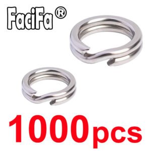 1000 pcs Stainless Steel Fishing Split Ring Fishing Connector Double Ring