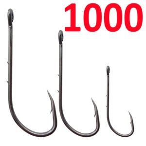 1000 pcs Long Shank Fishing Baitholder Hooks Barbed Offset Bait Hook (code 92247)