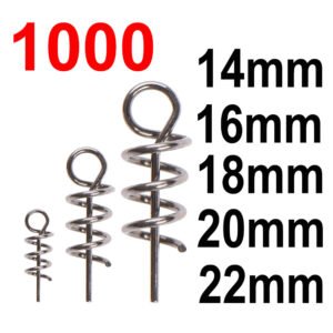 1000 pcs Stainless Steel Fishing pins Spring Twist Lock Screw Centering Pin Fixed Latch Needle for Soft Lure