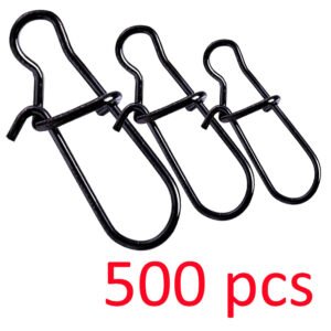 500 pcs Black Stainless Steel Fishing Snap Pin Fastlock Clip Accessories
