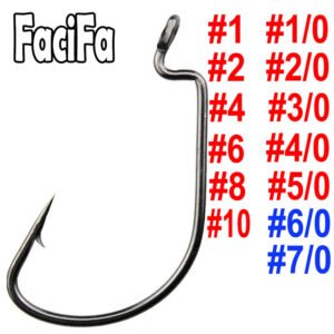 20 pcs Wide Gap Worm Fishing Hooks Barbed Hook for Soft Fishing Lures