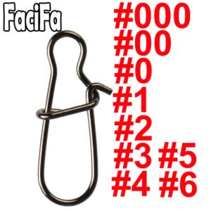 50 pcs Black Stainless Steel Fishing Snap Pin Fastlock Clip Accessories