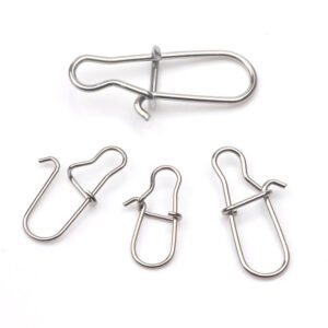 50 pcs Silvery Stainless Steel Fishing Snap Pin Fastlock Clip Accessories