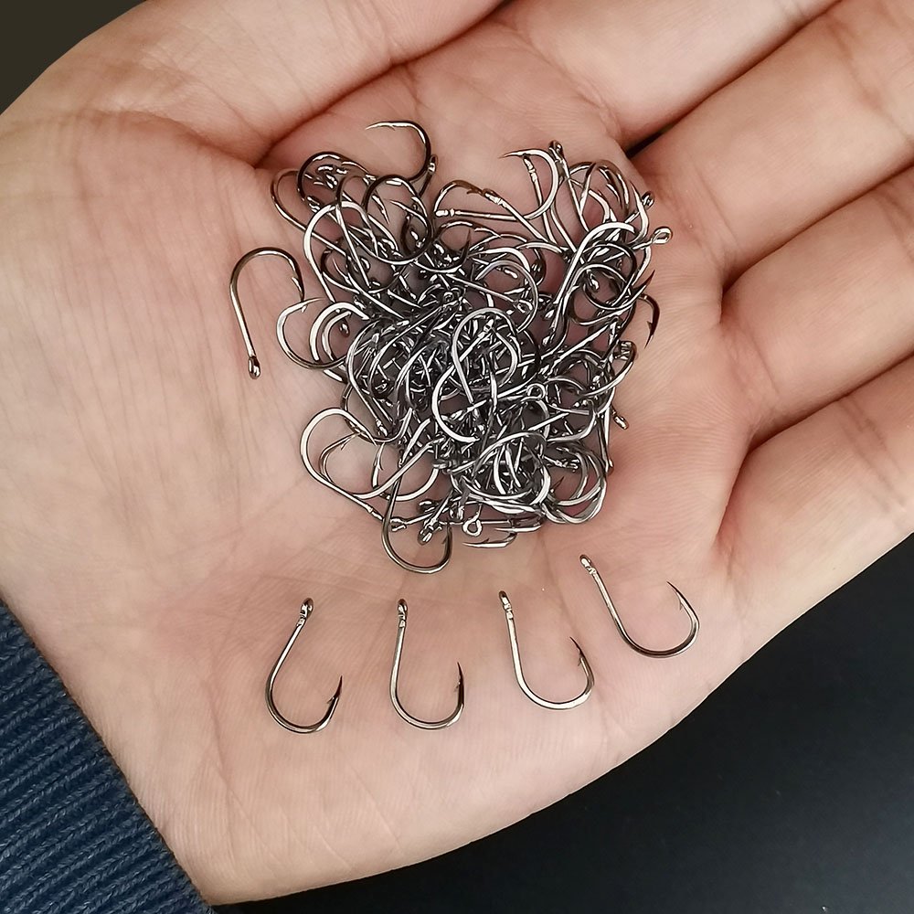 Iseama Carp Fishing Hook Offset Circle Hook Fly Fishing Jig Hook Barbed Fishhook - Image 2