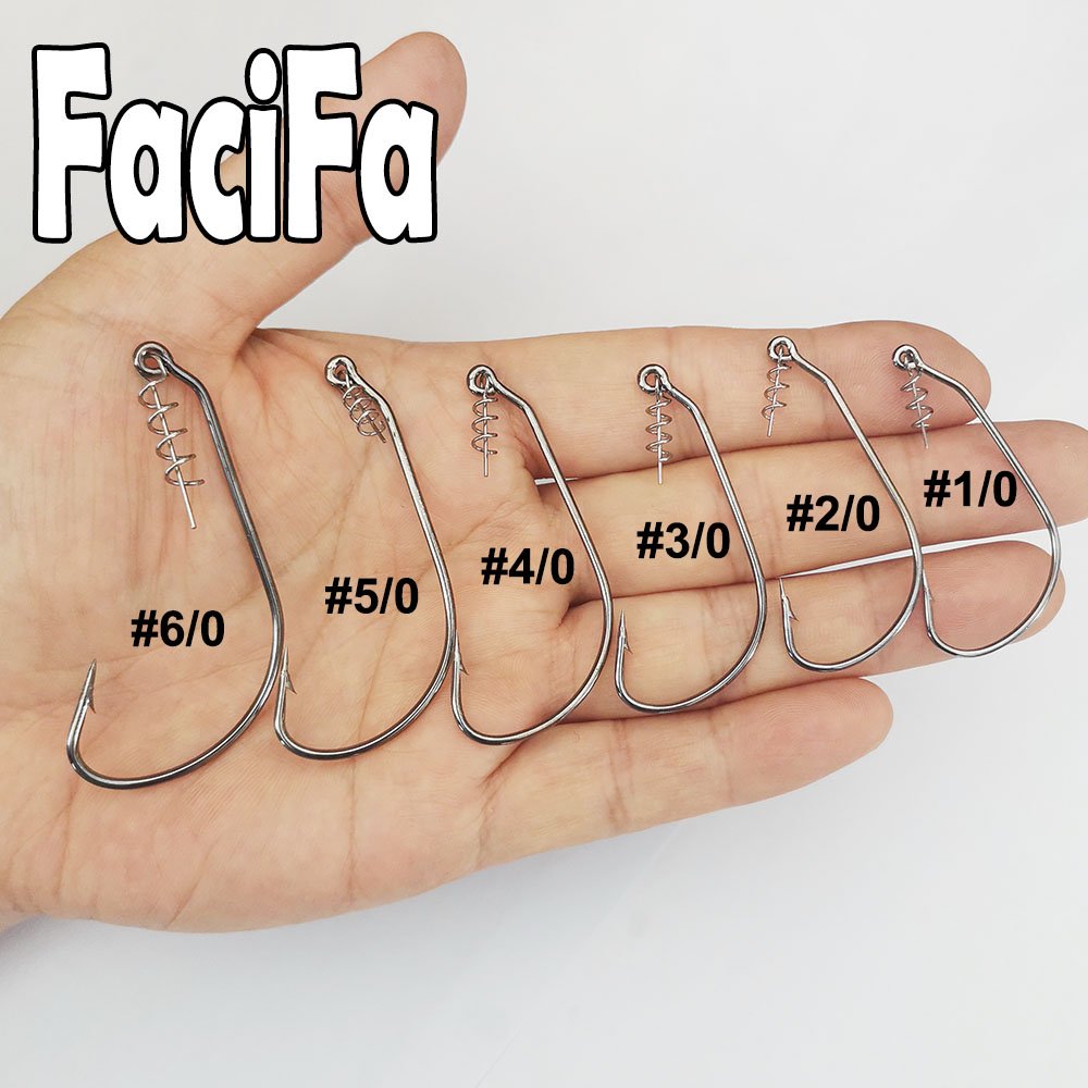 500 pcs Fishing Worm Hook with Spring Twist Lock Pin For Soft Worm Lures - Image 2
