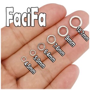 100 pcs Stainless Steel Heavy Duty Fishing Solid Ring Saltwater Accessories