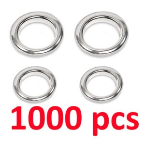 1000 pcs Stainless Steel Heavy Duty Fishing Solid Ring Saltwater Accessories
