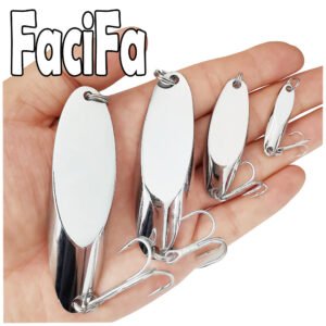 10 pcs Metal Spoon Fishing Lures with Strong Treble hook