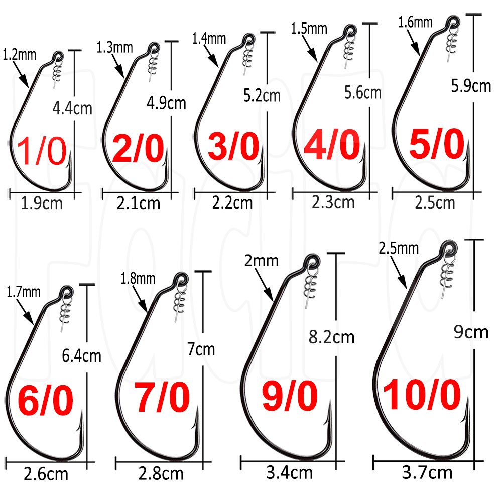 500 pcs Fishing Worm Hook with Spring Twist Lock Pin For Soft Worm Lures - Image 3