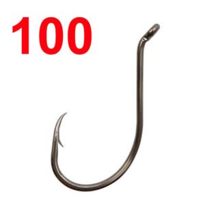 100 pcs Offset Up Eye Forged Shank Hook Octopus Fishing Hook