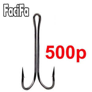 500 pcs Long Shank Double Hooks Weedless Fishing hooks