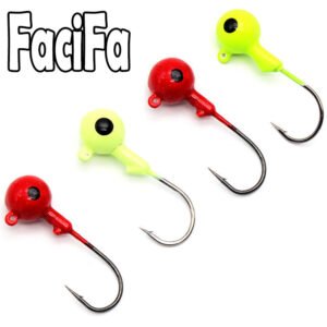 30 pcs Painted Jig Head Hook 1g 2g 3.5g Lead Head Fishing Hooks