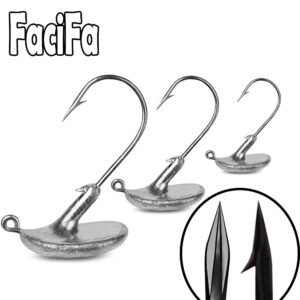 5 pcs Tumbler Lead Head Hook Jig Bait Fishing Hook For Soft Lure