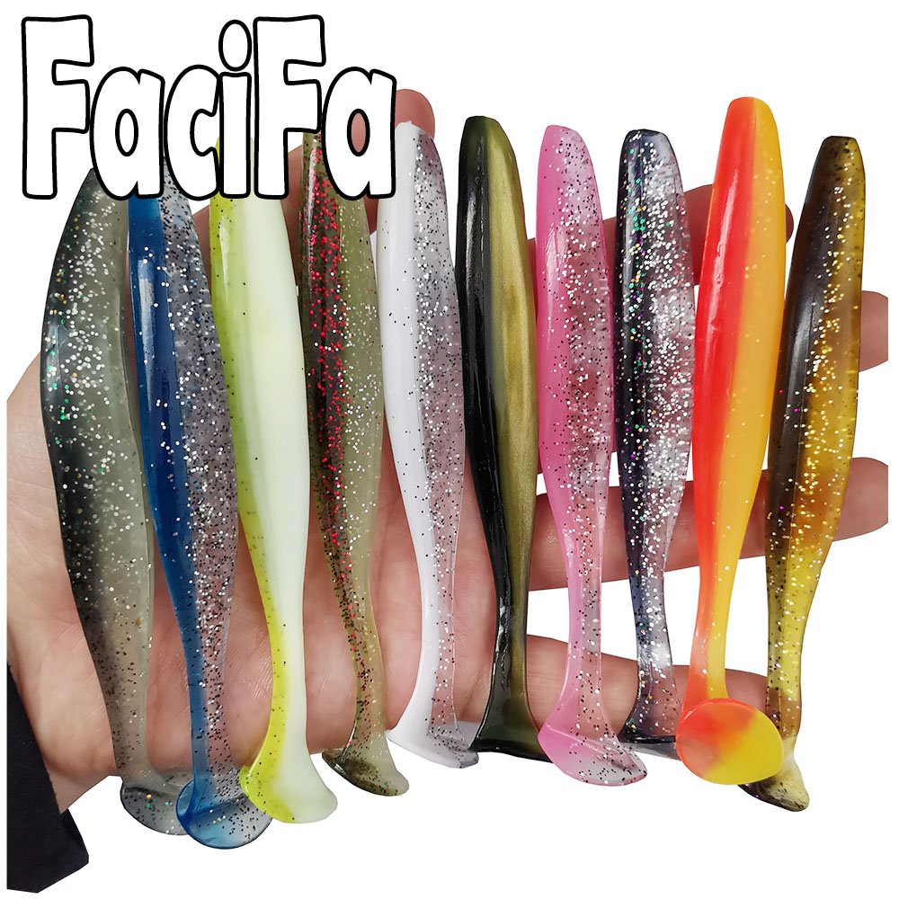 10 pcs Soft Lure Silicone Bait Shad Wobbler Fishing lure Sea Worm Swimbait Streamer Silicone Lure