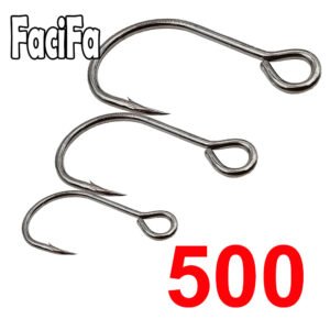 500 pcs Big Eyelet Circle Fishing Hook Replace Treble Hook For Crankbiat Minnow Lure Bait